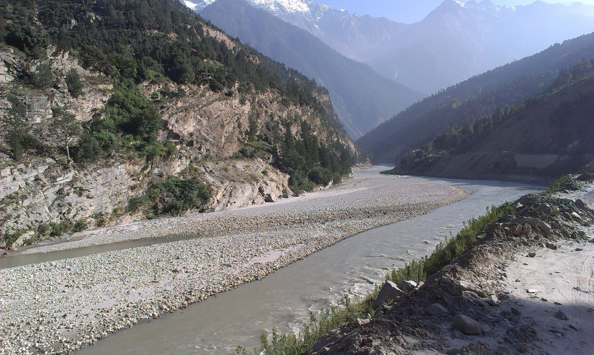 Satluj view near Giri Camps in Kinnaur